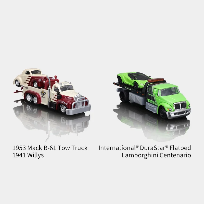 Maisto 1:64 Flatbed Trailer Car Toy Ford Gt Coe Flatbed Transport Trailer Diecast Model Edition Alloy Luxury Vehicle Kid Toy Gif