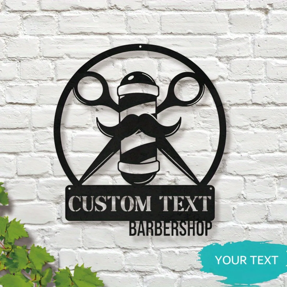 Maßgeschneidertes Friseurschild aus Metall – Zeitgenössische Wanddekoration für Friseure, vielseitige Hängedekoration für Zuhause und Unternehmen.