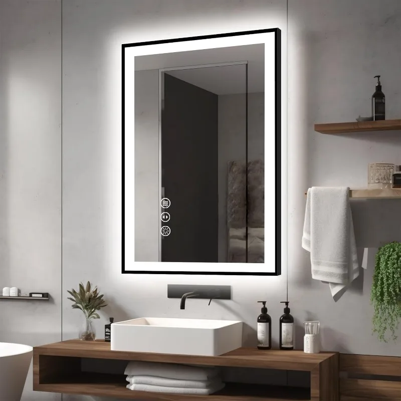 

LED Bathroom Mirrors for Wall - (Front and Backlit), Anti-Fog Vanity Mirror With Lights,Stepless Dimmable Lighted Mirror,