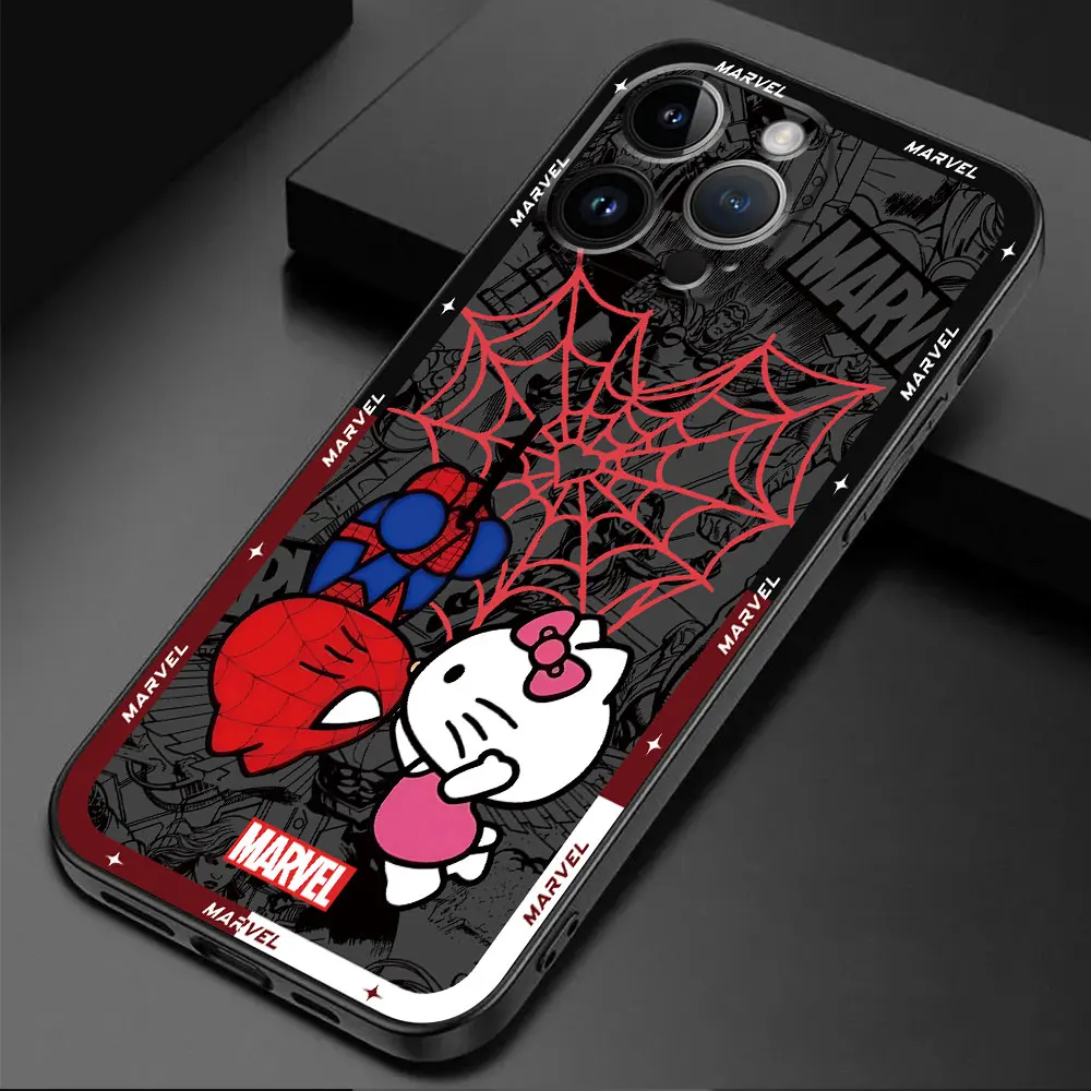 Marvel SpiderMan Hello Kitty Phone Case for Google Pixel 6 Pro 7 Pro 8 Pro 7a 6a TPU Soft Shell Armor Cover