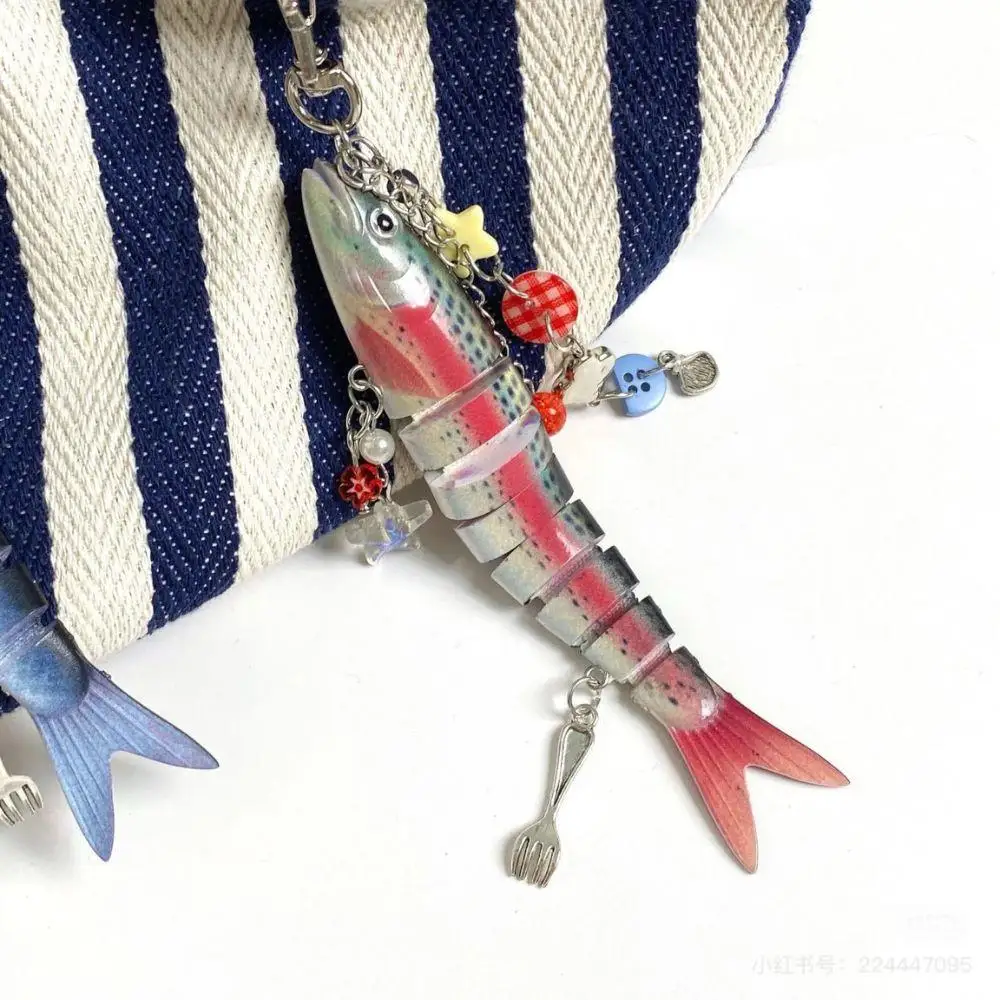 

Lovely Fish Bag Charm Y2K Keychain Cute Fish Bead Key Chains Gift For Girlfriend Lovely Jewelry Accessories Fashion Bag Pendant