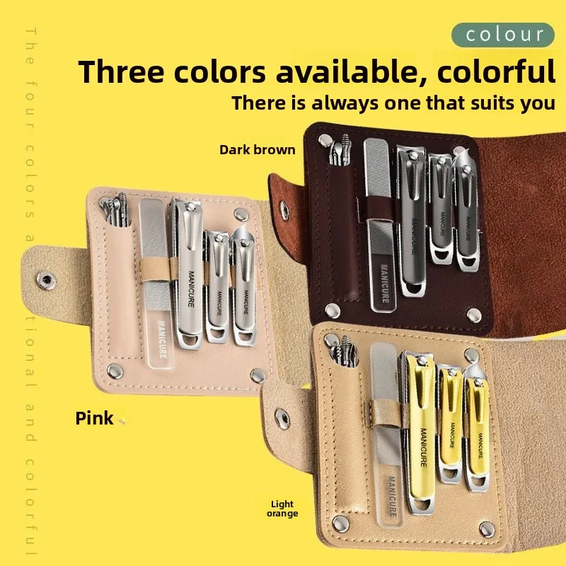 Ensemble de coupe-ongles 10 pièces, ensemble complet de coupe-ongles, limes à ongles, bouchons d'oreille en acier inoxydable, cuillères, outils de kit d'ongles portables