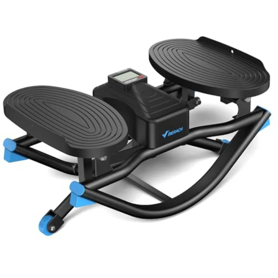 Rocking Steppers for Exercise at Home, 3D Motion Stair Stepper with Resistance Bands for Full Body Workout and Low-Impact Balan