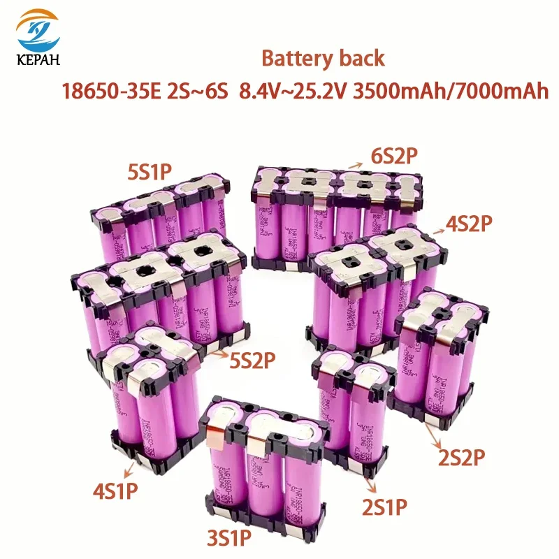 screwdriver battery, 18650 35E welding battery, 3500mAh/7000mAh, 2S, 3S, 4S, 5S, 6S, 1P, 2P, 8.4 V, 12.6 V, 16.8 V, 21V, 25.2 V