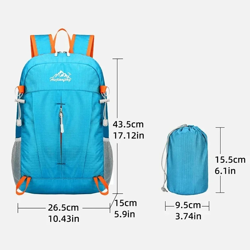 Portable Foldable Backpack Folding Mountaineering Bag Ultralight Outdoor Climbing Cycling Travel Knapsack Hiking Daypack Unisex