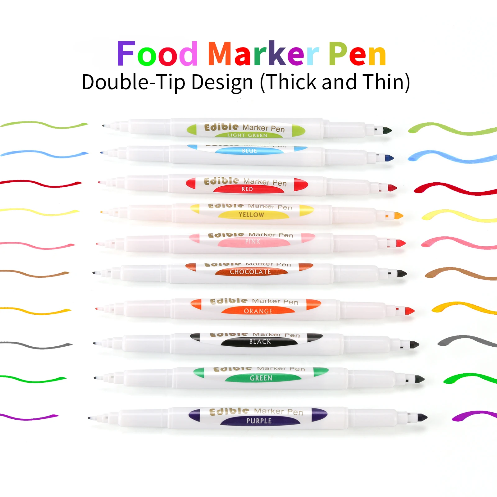 Double Tip Pigment Food Marker Pen Cake Brush Pen Food Coloring Pen For Drawing Biscuits Fondant Cake Decorating Tools DIY