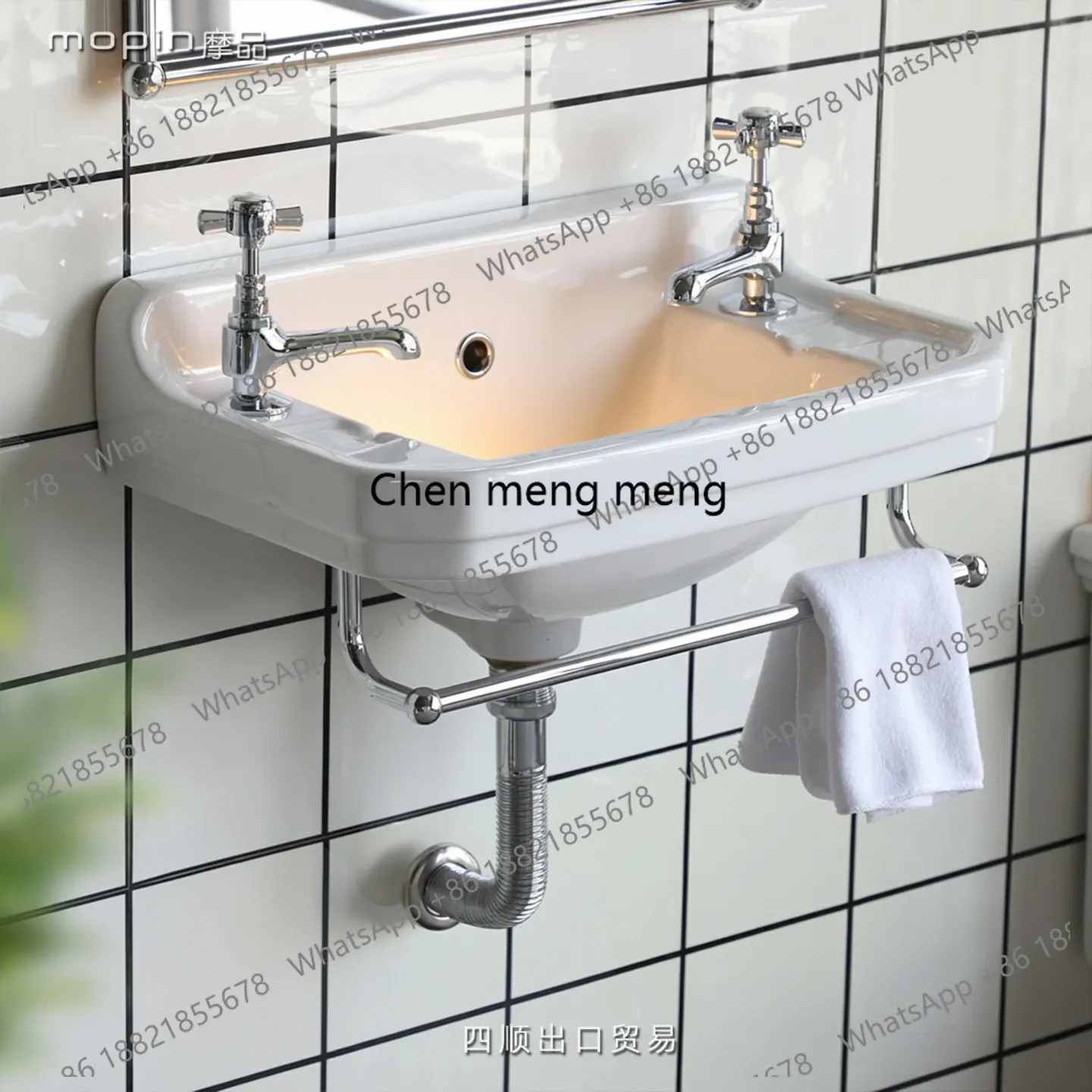 

Discunt French retro small size wall-mounted wash basin small space mini classical small apartment bathroom washbasin