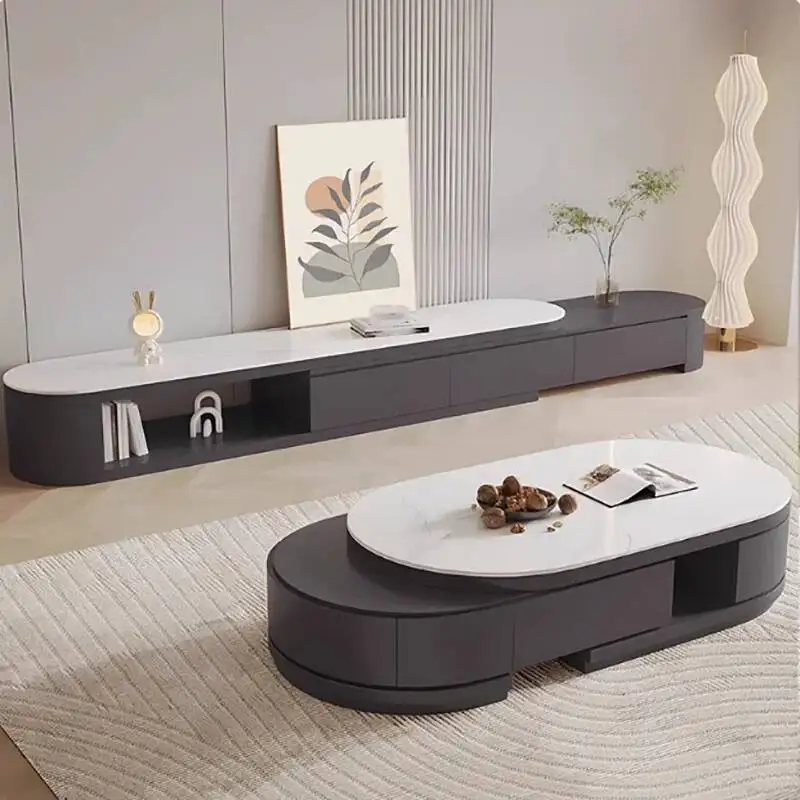 Stand Trendy Nordic Premium Aesthetic Tv Living Room Retractable Tv Stand Elegant Unique Meuble Télévision Salon Home Furniture