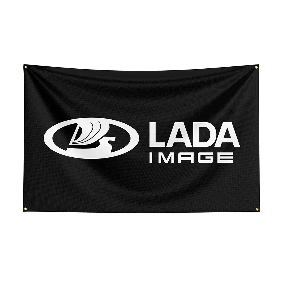 لافتة سيارة مطبوعة من البوليستر للزينة ، علم لادا ، ديكور ، 3 × 5 قدم ، 90 × 49 ، ب