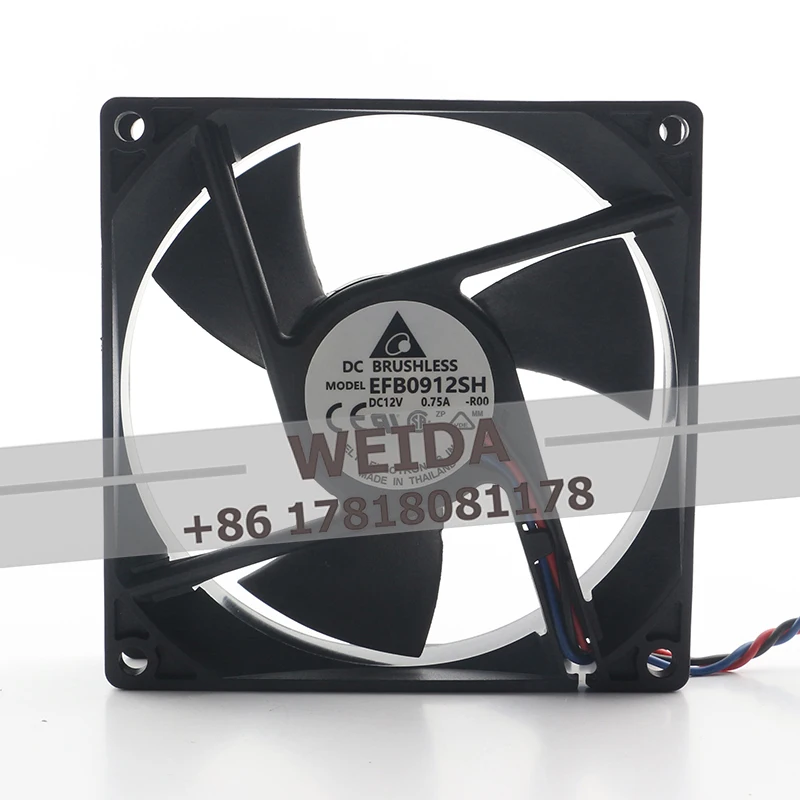 

Delta 9025 12V 0.75A EFB0912SH 9CM Double ball 3-wire server 90X90X25MM High air volume chassis cooling fan