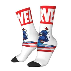 Hip Hop Vintage Hot Selling Marvel Crazy Men's compression Socks Unisex Captain America Street Style Pattern Printed Funny