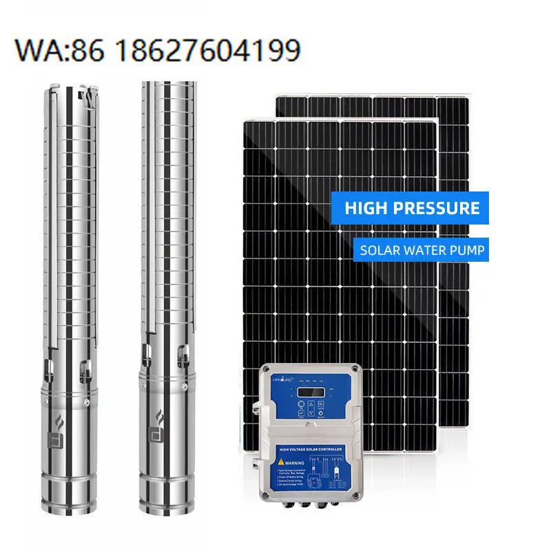 DC Solar Pump Stainless Steel Clear Body High Lift Livestock Watering