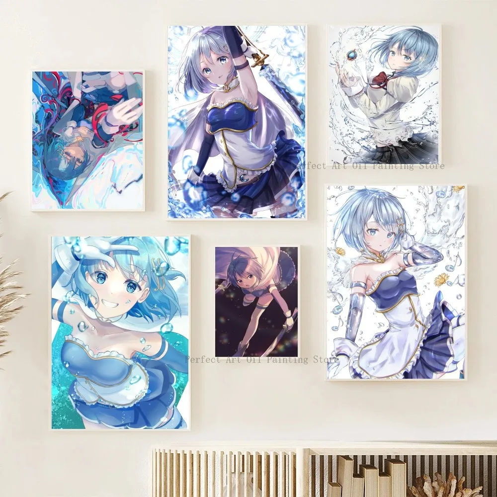 Hot Anime Puella Magi Madoka Magica Miki Sayaka Posters Stickers Living Room Bedroom Entrance Cafe Wall Art Decoration Painting