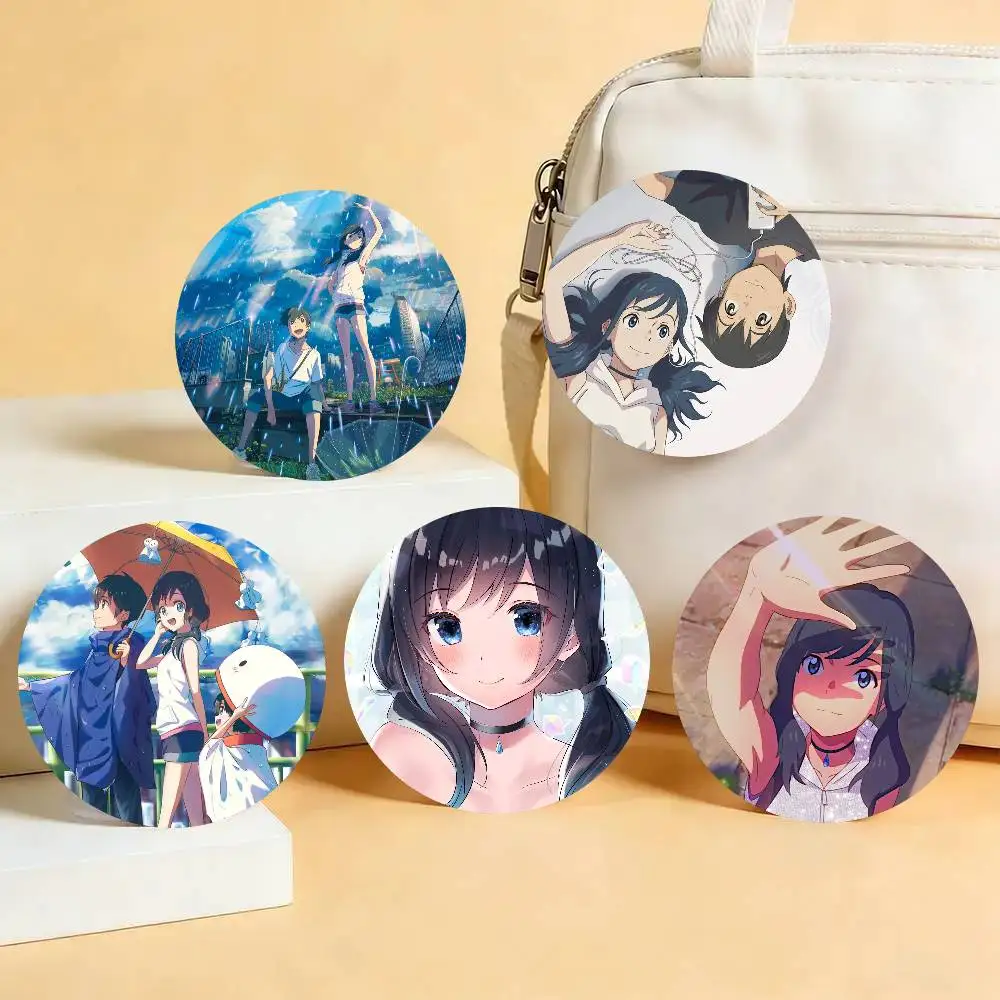 Weathering With You Animation Badge Tinplate Meme Round Brooch For Hat Bag Creative Lapel Jewelry Accessories Gifts