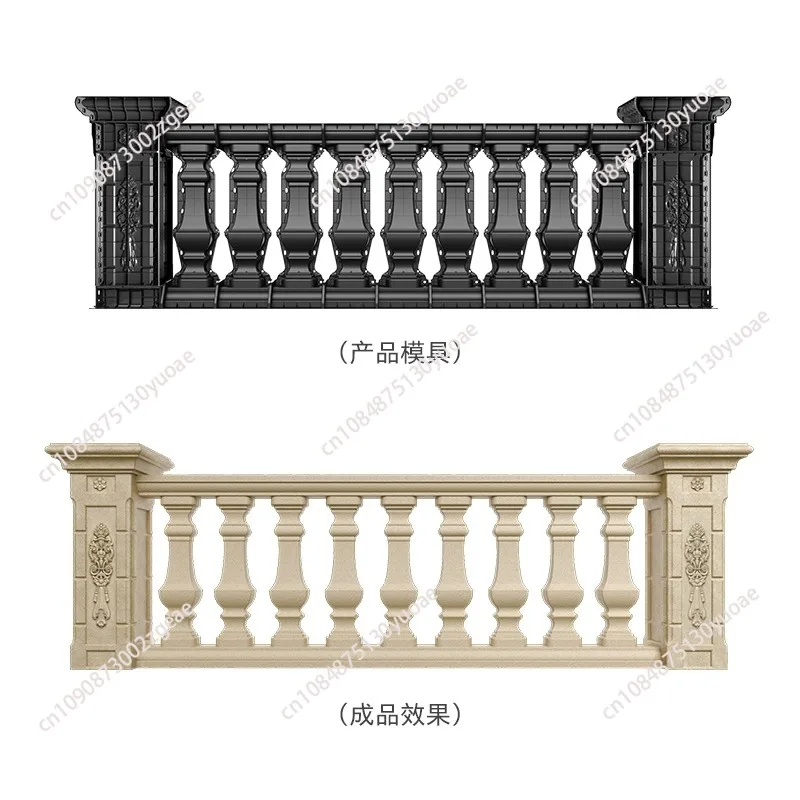 Roman Column Mold Balcony Fence Mold European Building with Exterior Wall Villa Garden Privacy Fence Cement Cast-in-place Mold