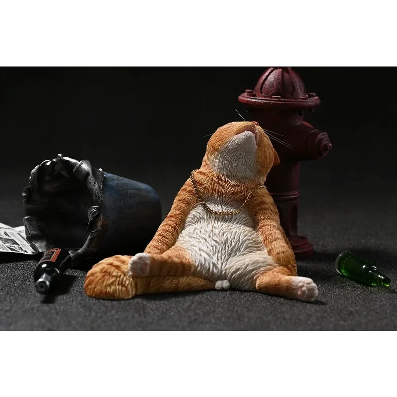 JXK 1/6 escala simulación resina gato borracho Animal modelo cura mascota juguetes de escritorio regalo para accesorios de figuras de acción de 12 pulgadas