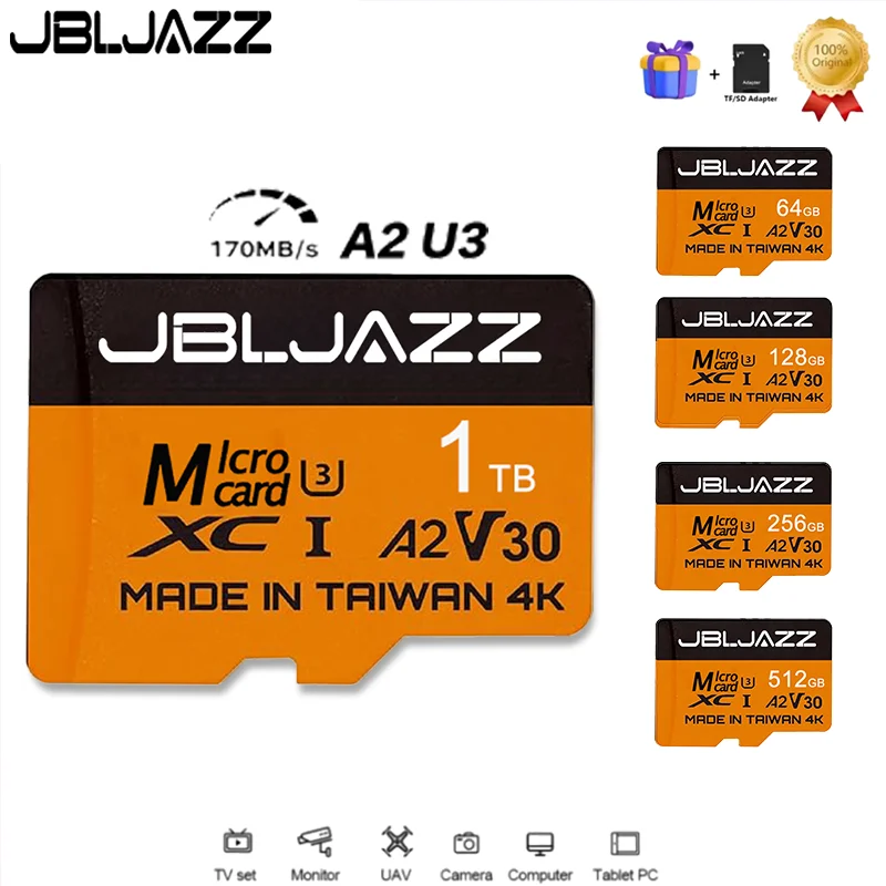 High-Speed V30 A2 4K SD Card 1TB 512GB 256GB 128GB Micro TF 