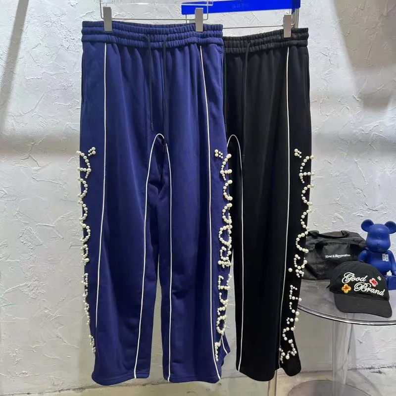 

New Style GOODBRAND Sweatpants Pearl Decoration Light Luxury Fashionable Casual Pants GOOD Straight-leg Pants