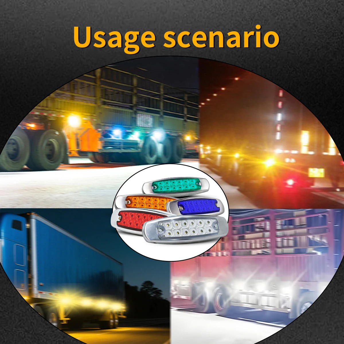 2PCS Waterproof LED Side Mark Light Multi‑Color 12‑24V Mount Exterior Clearance Lamp For Truck Traile Side Indicator Warn Light