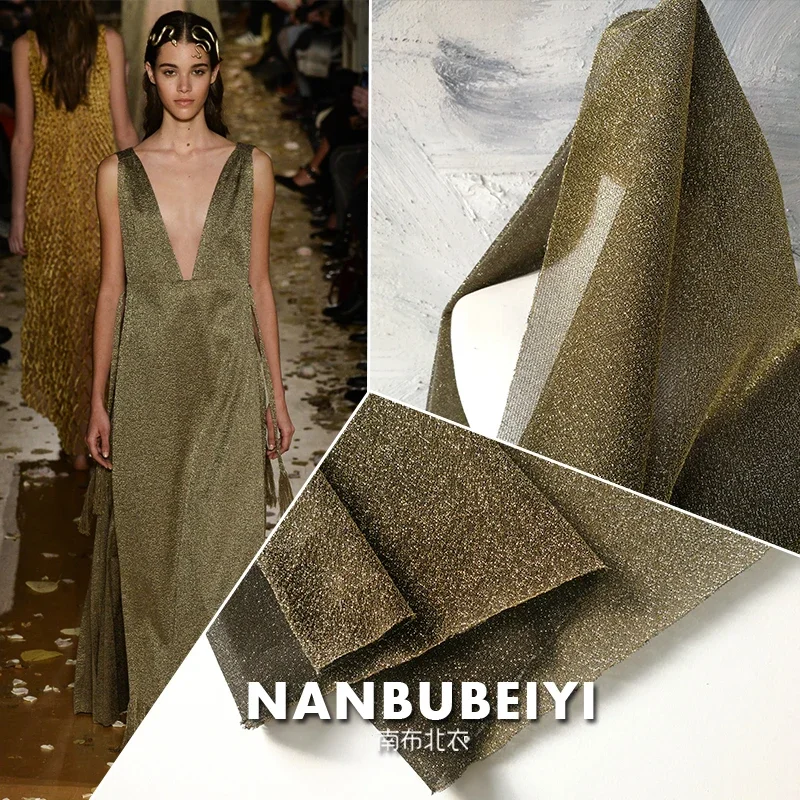 

Аксессуары для одежды, эластичная ткань с золотой нитью, декоративная ткань для шитья одежды, оптовая продажа, тканевые метры, материал «сделай сам»