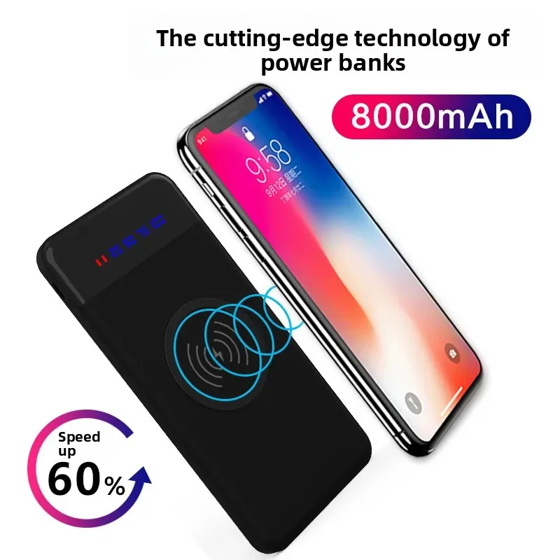 8000mAh Portable Power Bank with Digital Display Fast Charging for iPhone Samsung Huawei Xiaomi