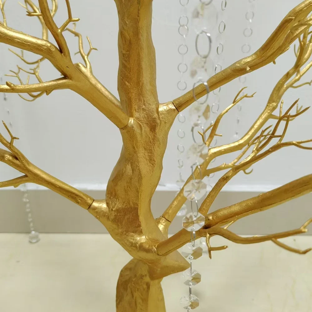 60 cm Goldener Ast-Baum Ornament Hochzeitsdekoration Funkelnder Baum für Blumenanhänger Weihnachtsfeier Tischdekoration – Detail 6