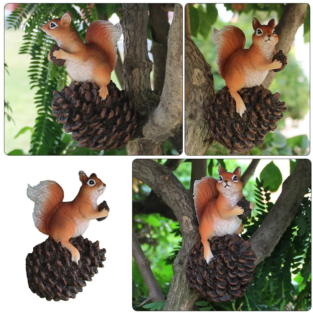 

Creative Resin Squirrel-Shaped Garden Hanging Decor Durable Resin Craft Pendant Realistic Yards Ornament Decoration