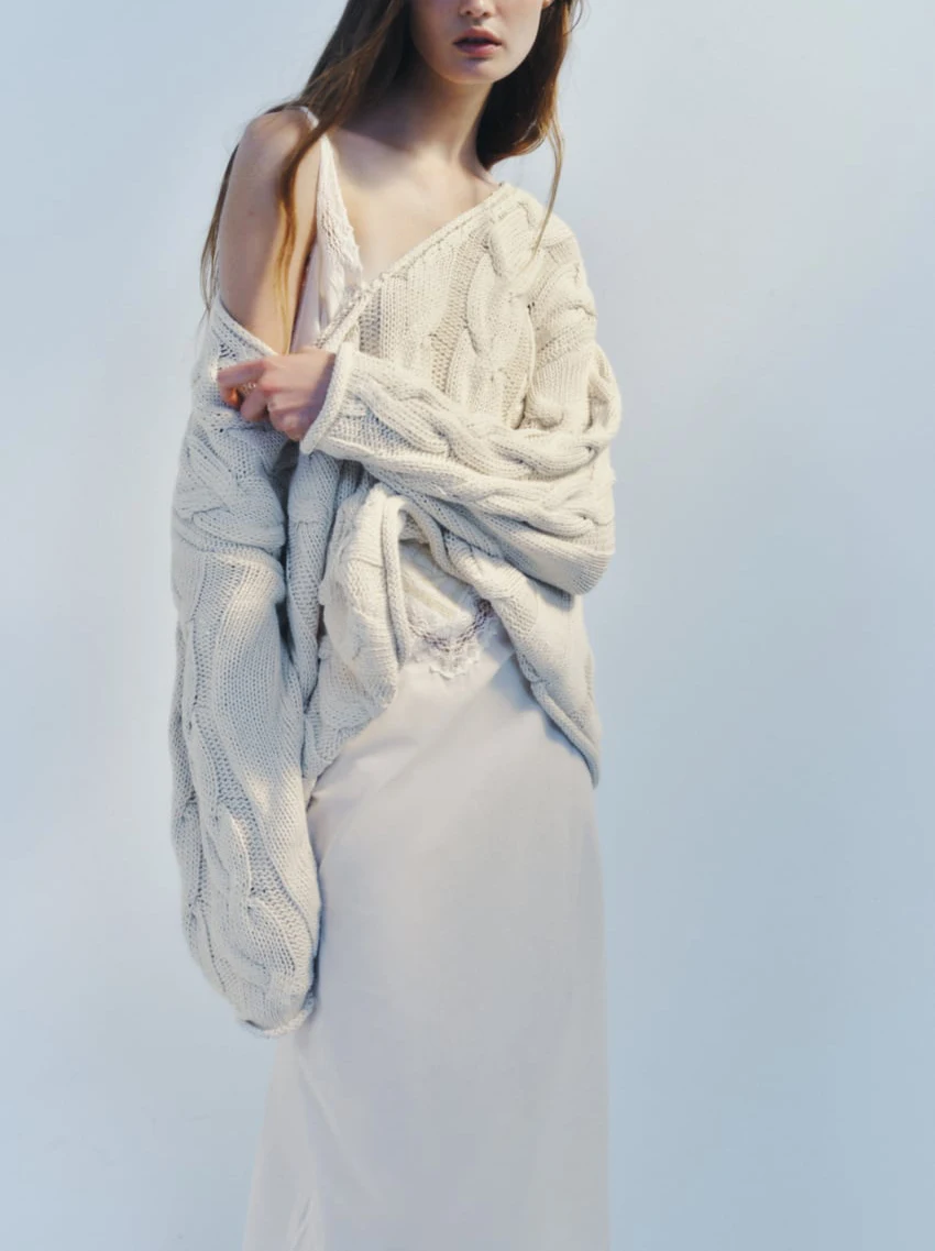 

Новый весенний свободный женский вязаный свитер Lazy Sle V-Ne Eight Strand Twist Crew Ne Long Sve Трикотаж