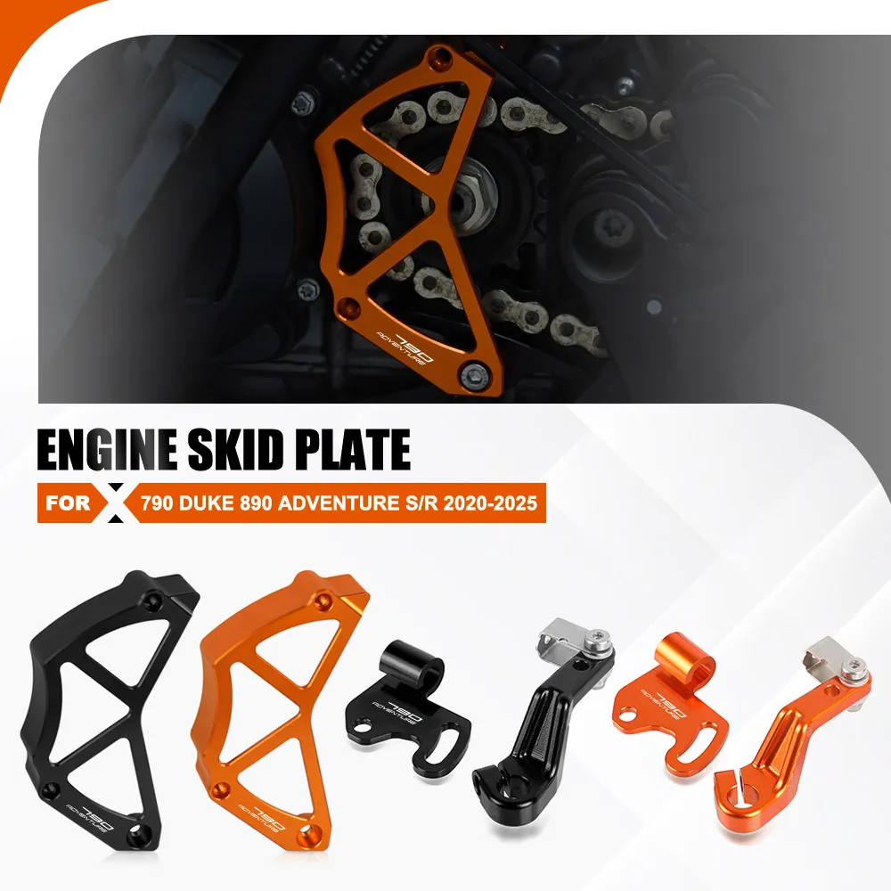 For 790 Duke 890 Adventure S/R 2020-2024 2025 Husqvarna Norden 901 One Finger Clutch Lever Sprocket Cover Case Saver Chain Guard