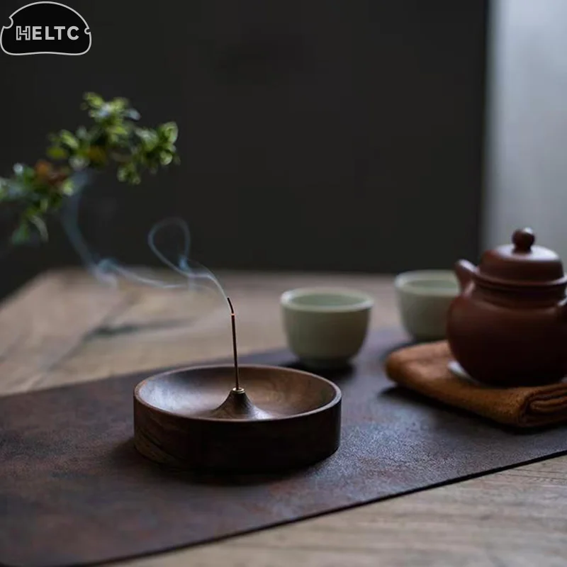 High Quality Solid Wood Incense Holder Handmade For Meditation & Home Decor Natural Grain No Power Needed Spiritual Holiday Gift