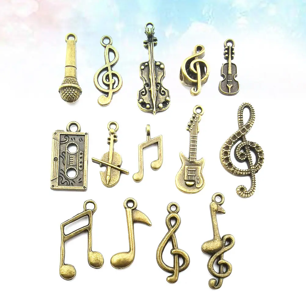 70Pcs Alloy Musical Instrument Note Pendants DIY Jewelry Making Set Unique Design for Necklace Bracelet Dangle Anklet Keychain