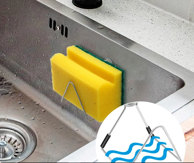 Magnetic Sponge Holder Kitchen Sink Storage Rack Stainless Steel Sink Sponge Drying Rack Kitchen Rag Holder DH43