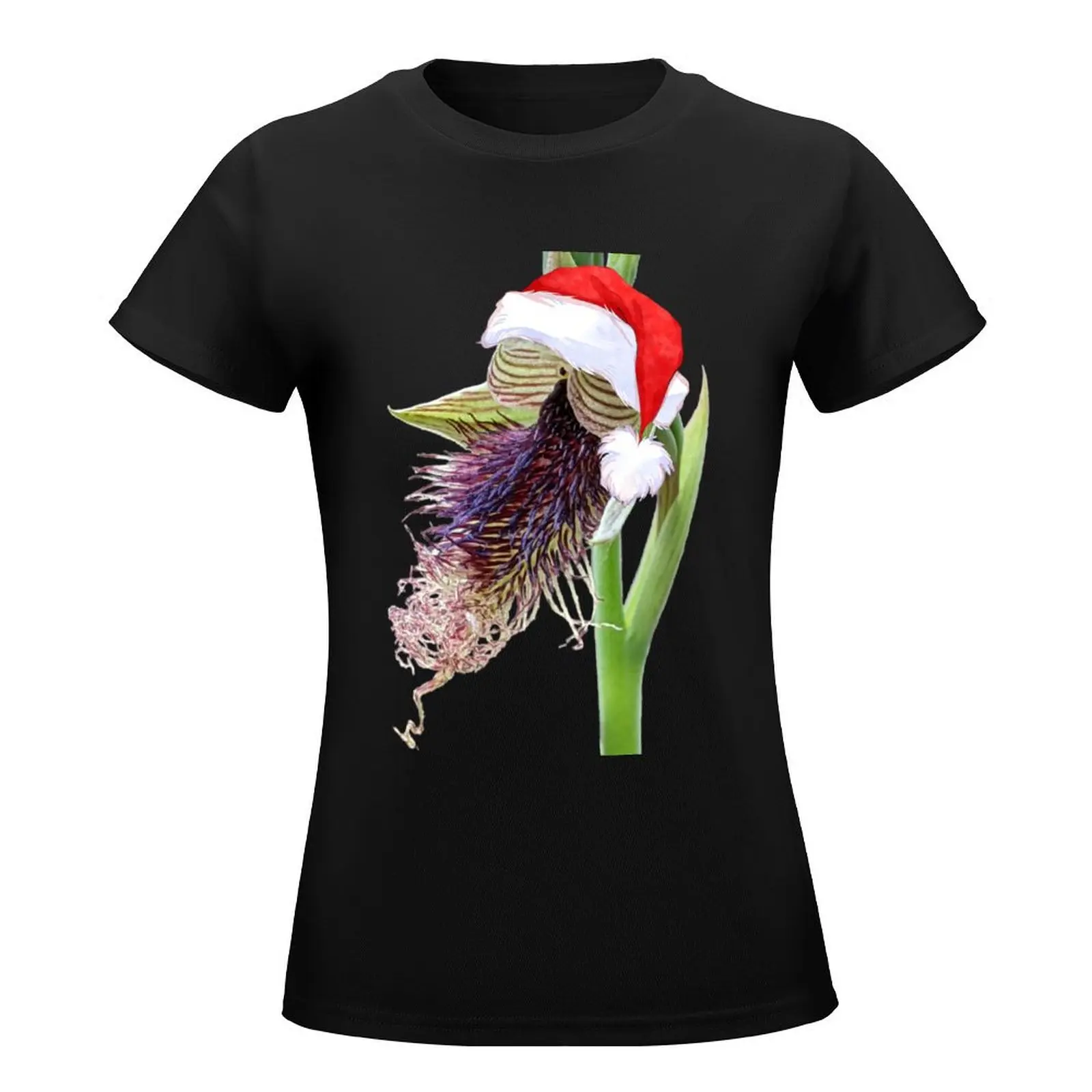 Santa Bearded Orchid T-Shirt Short sleeve tee sweat lady clothes Women clothes