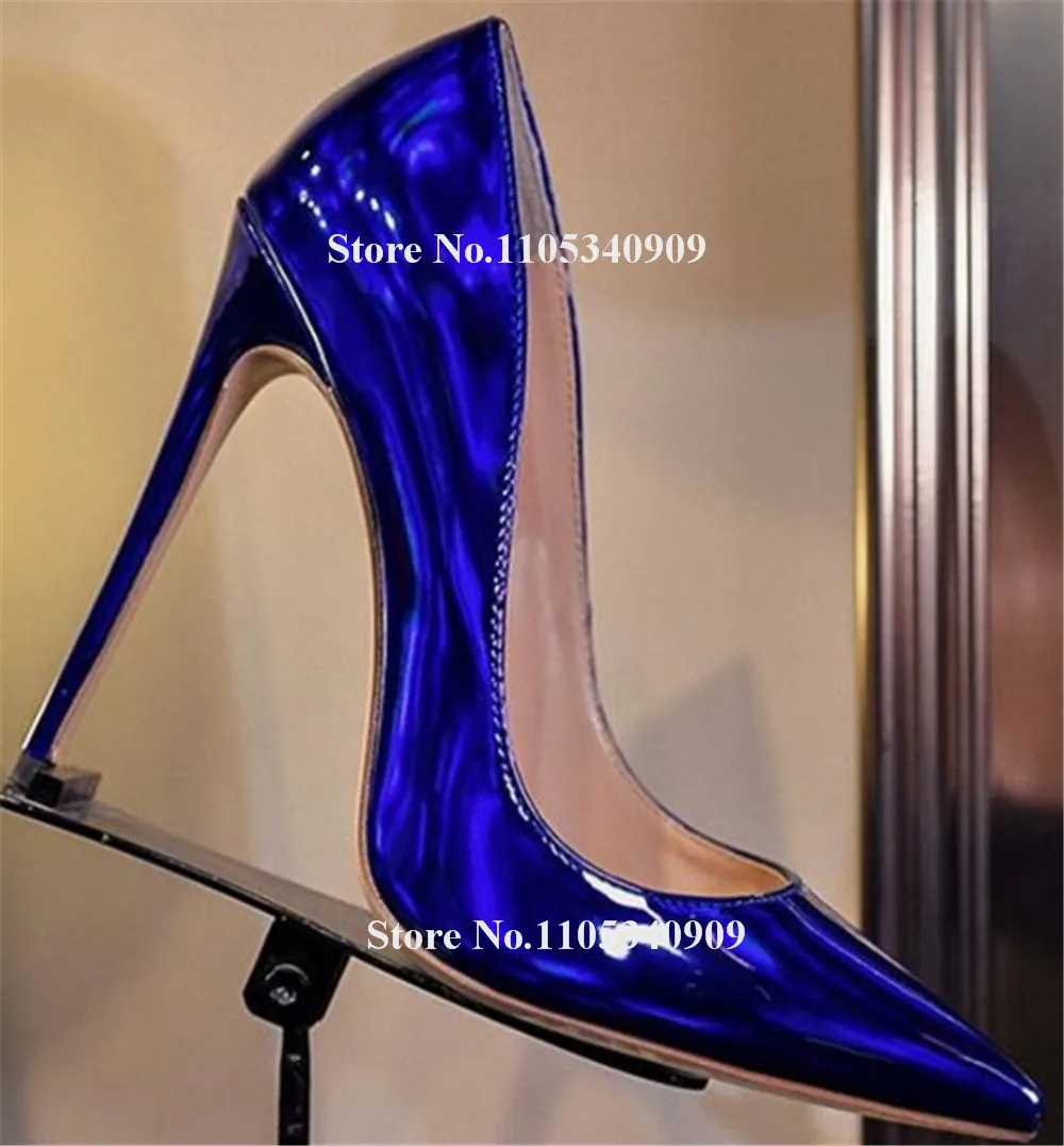 

Туфли для танцев Bondarenko Shining Blue Red Silver Gold на шпильке, с острым носком, без застежек, на тонком каблуке 12 см, свадебные туфли-лодочки