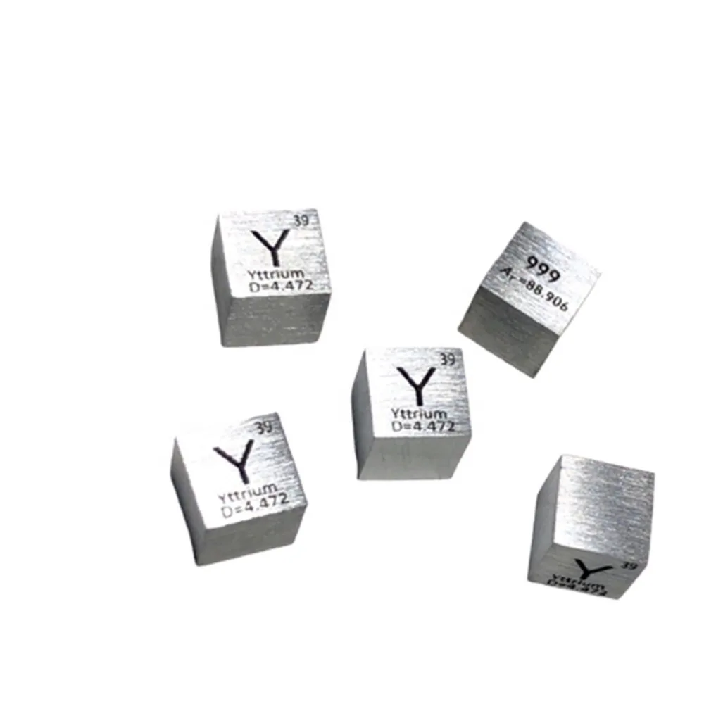 

10mm Yttrium Cubic Periodic Table Y Cube 99.9% Pure Yttrium Metal Cubic Gift Yttrium Element Block Sample