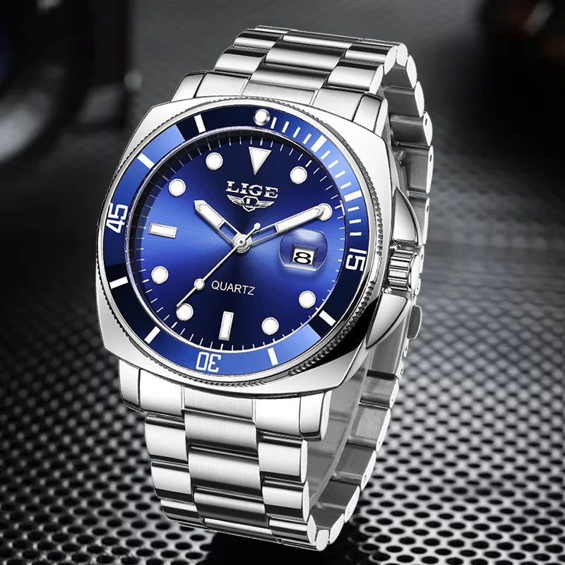 

LIGE новые спортивные часы на открытом воздухе для мужчин, модные военные водонепроницаемые светящиеся часы, мужские повседневные деловые мужские кварцевые наручные часы