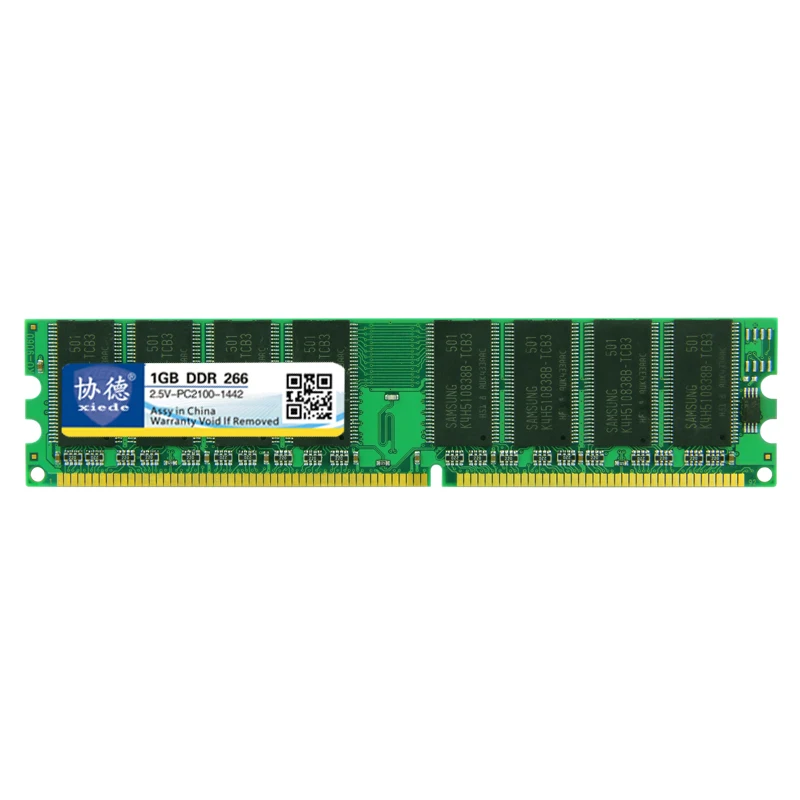 Xiede Desktop Pc Memory Ram Module Ddr 266 1Gb Pc-2100 Ddr1 184Pin Dimm 266Mhz X003