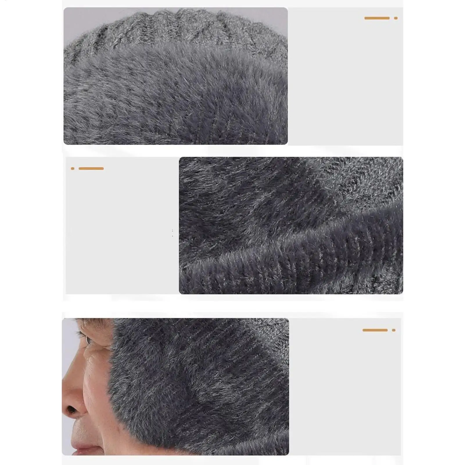 Gebreide muts Rekbare thermische wintermuts met rand Oorklep Sjaal Ademende gebreide muts Voor dagelijks woon-werkverkeer Skiën Binnen Buiten