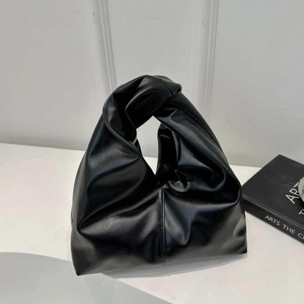 2024 New PU Leather Tote Bags for Women Luxury Niche Design Hobo Bag Women Handbag Simple Pleated Stylish Clutch Bag