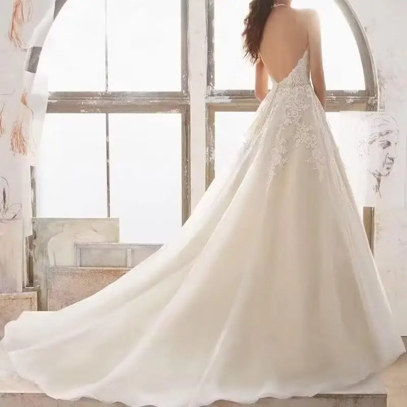 Свадебные платья из тюля для невесты 2025, свадебные платья для женщин, элегантное свадебное платье трапециевидной формы, бальное платье