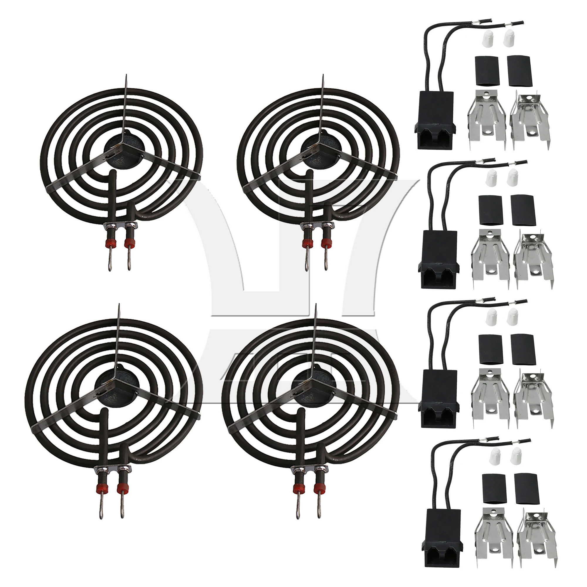 

4 x Burner Receptacle Kit 330031 Al Alloy Electric Burner Element Green