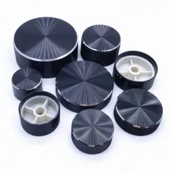 1pcs Black Aluminum Alloy Potentiometer Knob Cap Encoder Volume Control Audio Knob for 6mm Knurled Shaft Knob