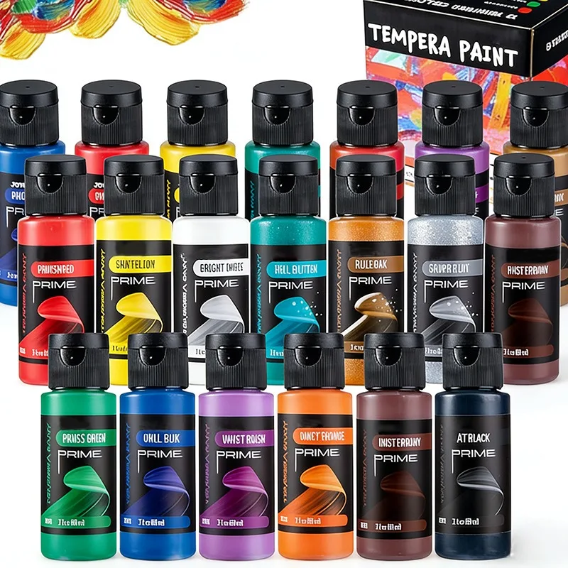 18 Colors Acrylic Paint Set for Kids, Washable Acrylic Paints Ideal for Gypsum Dolls, Rock Painting & Paint By Numbers Canvas