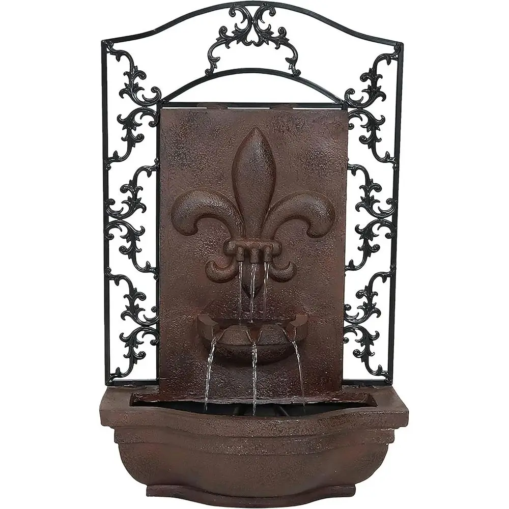 

rench Lily 33" Outdoor Wall Water ountain with Pump - Iron - Electric