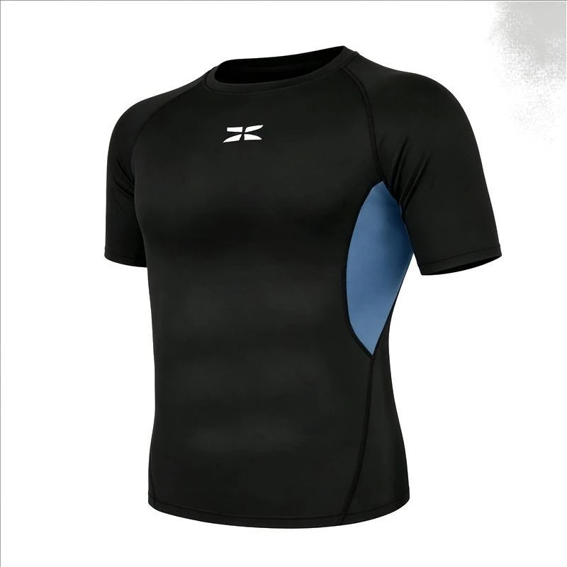 New Men's Loose Fit Fitness Running T-shirt, Half Sleeved Sportswear, Spring and Autumn Sports Quick Drying T-shirt