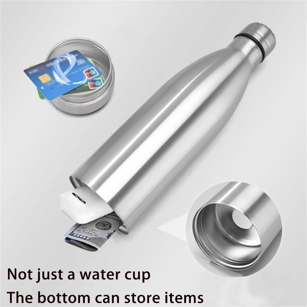 Secret Hidden Safe Steel Water Bottle Safe Money Box Secret Stash Can Hidden Safes Storage Compartment For Cards Keys Cash