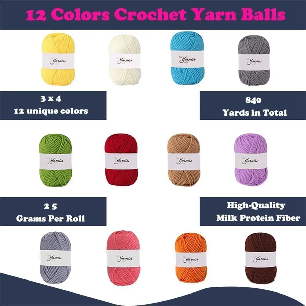 PROMOTION~ Crochet Kits for Beginners,All in One Crochet Kits Crochet Yarn,Ergonomic Crochet Hooks Set with Yarn for Adults