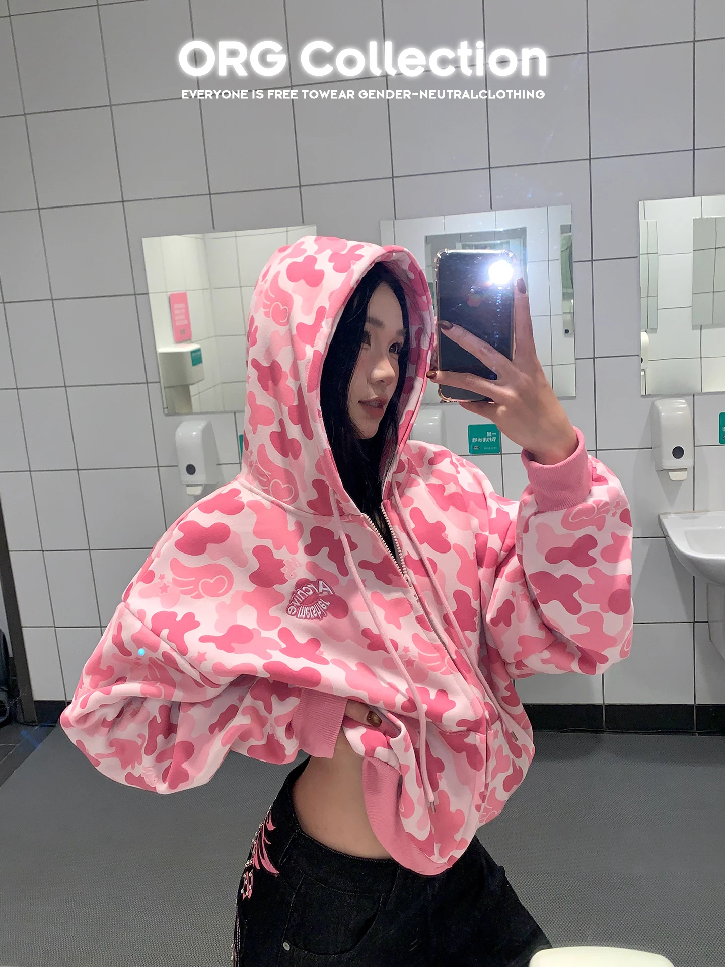 

Американский винтажный кардиган с камуфляжным принтом и капюшоном, свободный повседневный уличный свитшот для женщин