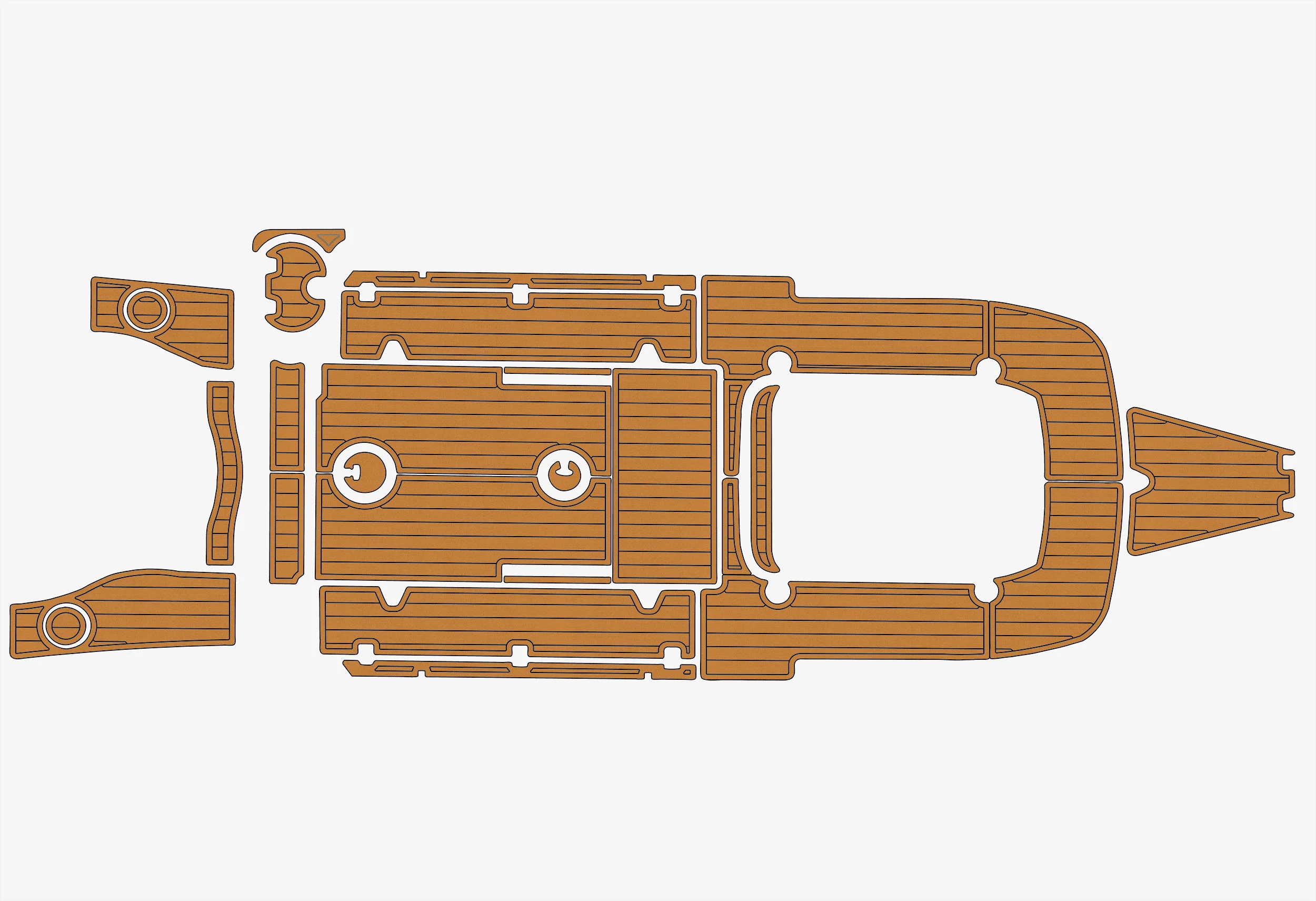 Marine Faux Teak EVA Non-Slip Mat-2003-2005 Boston Whaler 270 Outrage Self-Adhesive 1/4