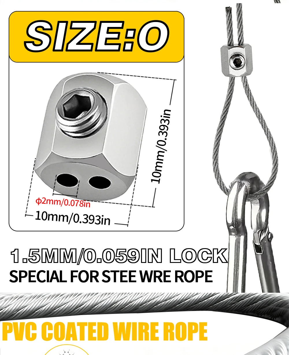 5/10/20 m 1,5 mm Edelstahl-Drahtseil-Set mit Kabelklemme und PVC-Beschichtung für Wäscheleinen, Gartengeländer, Außenzäune – Detail 2